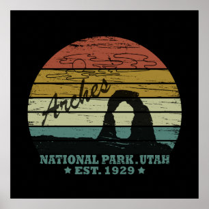 Poster Parque Nacional Arches Utah Arco Delicado vintage