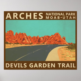 Poster Parque Nacional Arches Utah Trilha do Jardim do Di