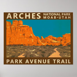 Poster Parque Nacional Arches Utah Trilha Park Avenue 2 