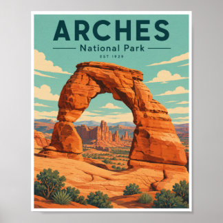 Poster Parque Nacional Arches Vintage Viagem