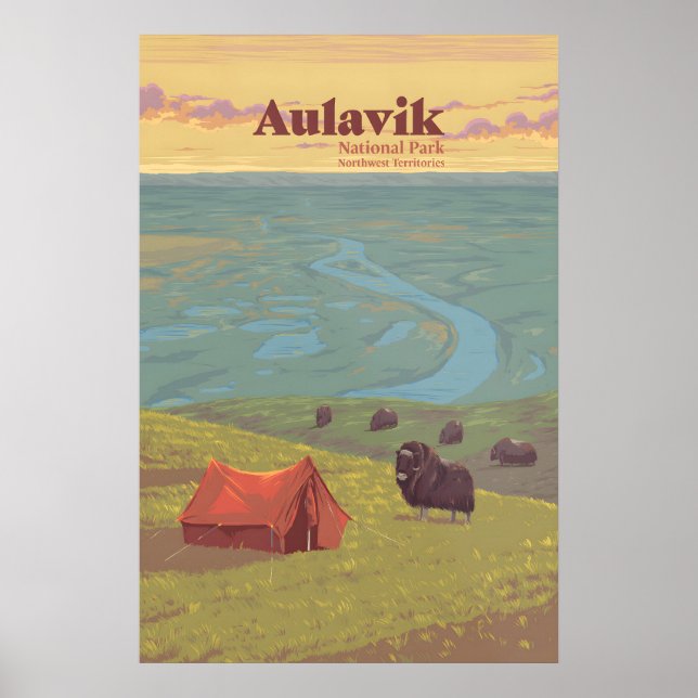 Poster Parque Nacional Aulavik Territórios do Noroeste Ca (Frente)