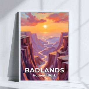 Poster Parque Nacional Badlands Dakota do Sul Pintura