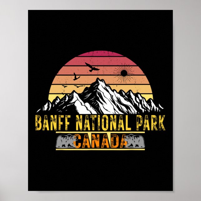 Poster Parque Nacional Banff Alberta Canadá Acampamento C (Frente)