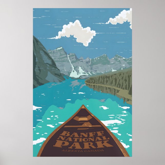 Poster Parque Nacional Banff Alberta Canadá Cartaz de Via (Frente)