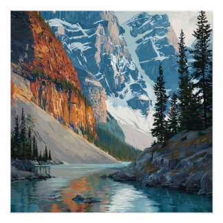 Póster Parque Nacional Banff Canadá Floresta Majestosa Vi