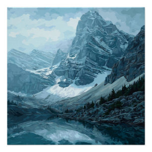 Póster Parque Nacional Banff Canadá Viagem Antiga