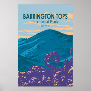 Poster Parque Nacional Barrington Tops Austrália Vintage