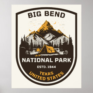 Poster Parque Nacional Big Bend Atividades ao Ar Livre e