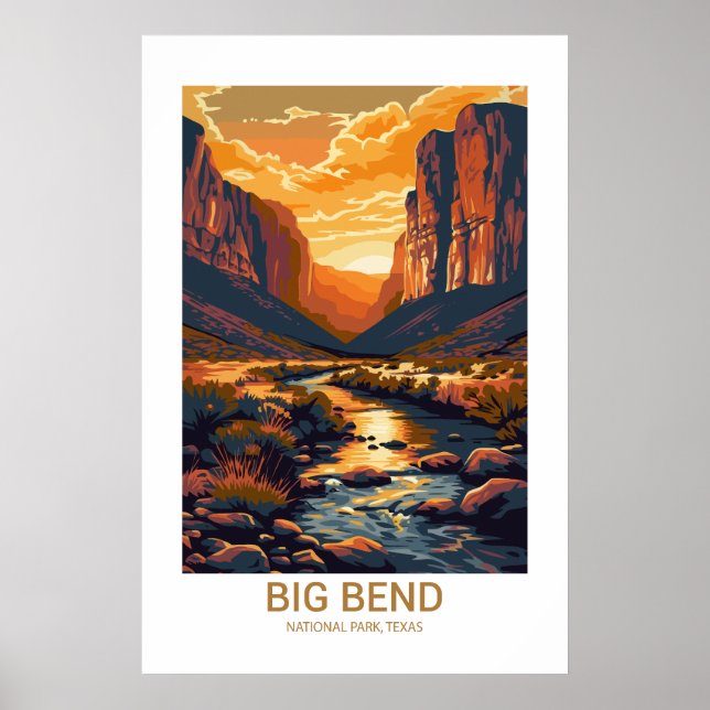 Poster Parque Nacional Big Bend Texas EUA Parques Naciona (Frente)