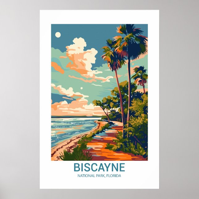 Poster Parque Nacional Biscayne Florida Estados Unidos (Frente)