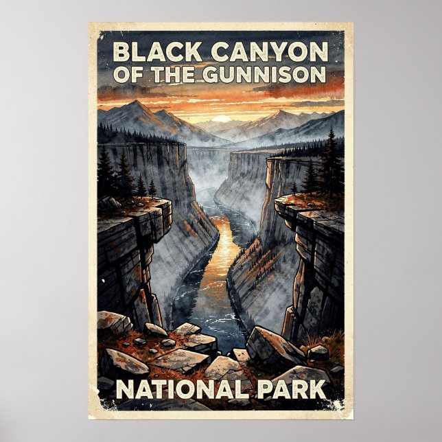 Poster Parque Nacional Black Canyon do Gunnison (Frente)