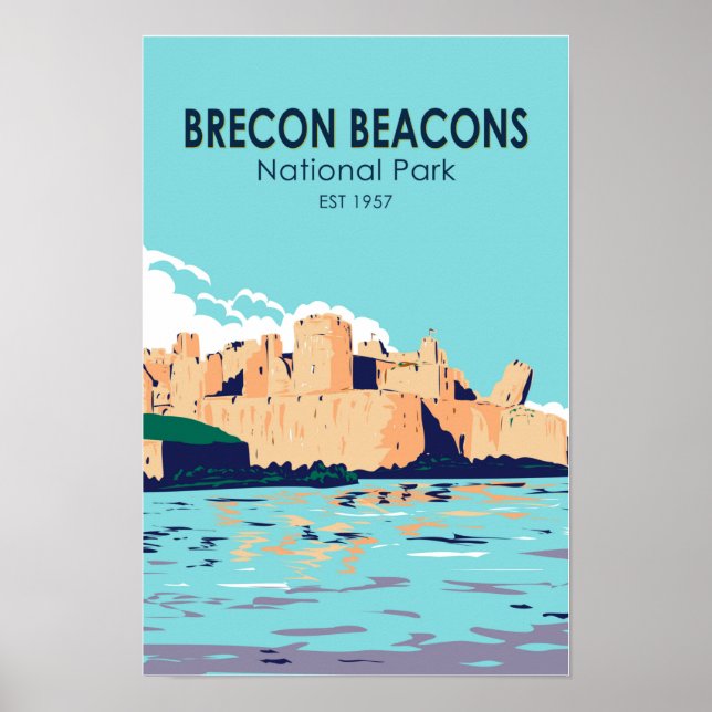Poster Parque Nacional Brecon Beacons Castelo de Caerphil (Frente)