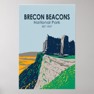 Poster Parque Nacional Brecon Beacons País de Gales Vinta