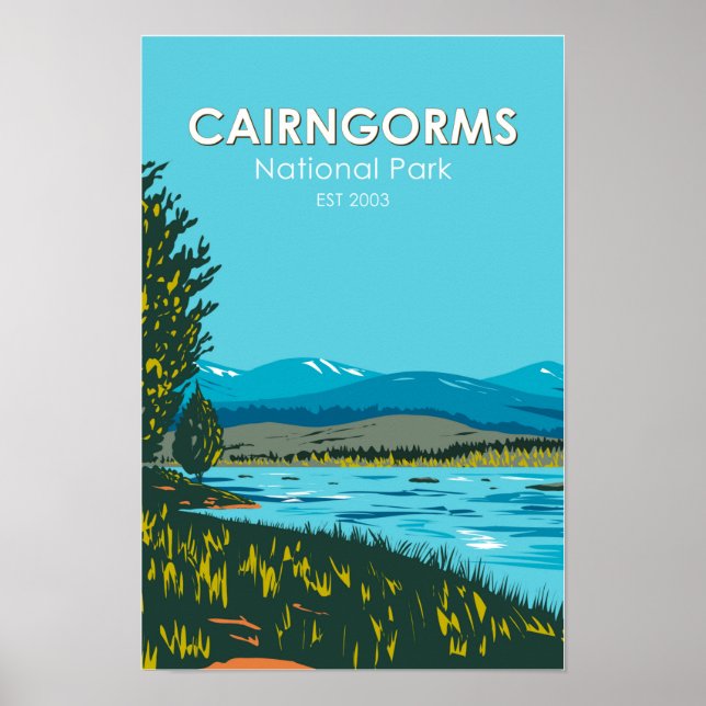 Poster Parque Nacional Cairngorms Escócia Loch Morlich (Frente)