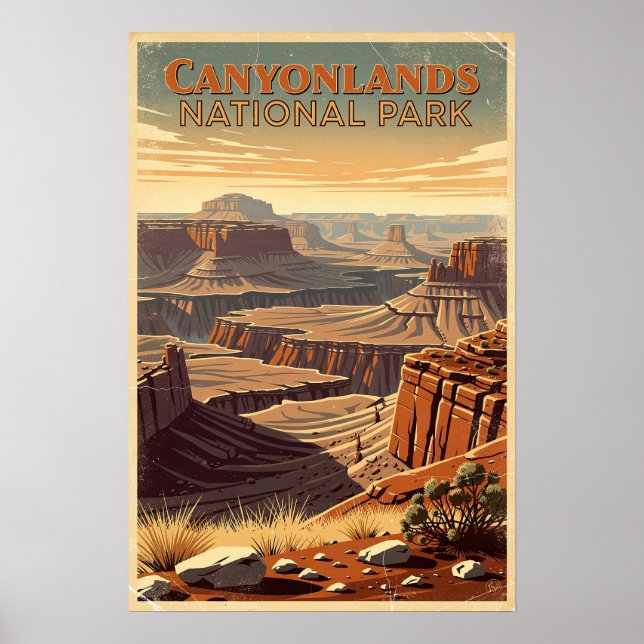Poster Parque Nacional Canyonlands Retro (Frente)
