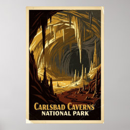 Poster Parque Nacional Carlsbad Caverns Retro