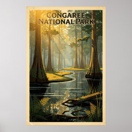 Poster Parque Nacional Congaree Retro