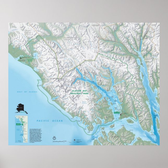 Póster Parque Nacional da Baía de Glacier (Frente)