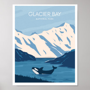 Poster Parque Nacional da Baía do Glaciar Alasca