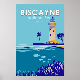 Poster Parque Nacional da Biscayne Boca Chita Key Vintage