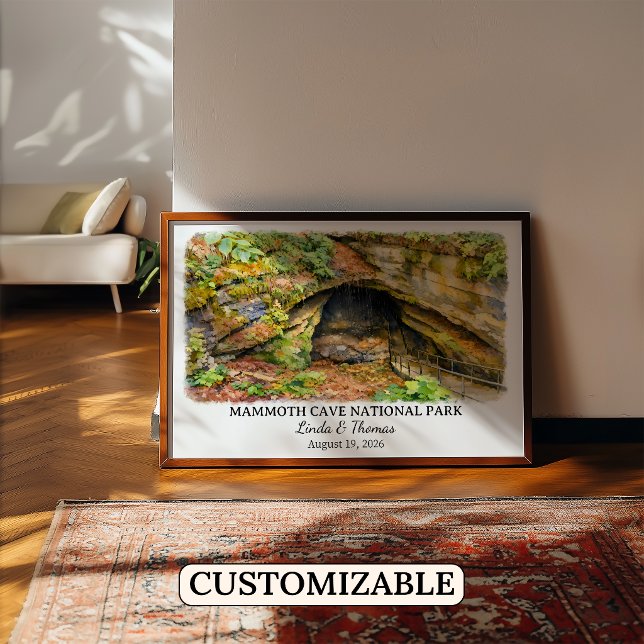 Poster Parque Nacional da Caverna do Mamute Kentucky Aqua (Criador carregado)