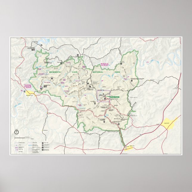 Póster Parque Nacional da Caverna Mammoth (Frente)