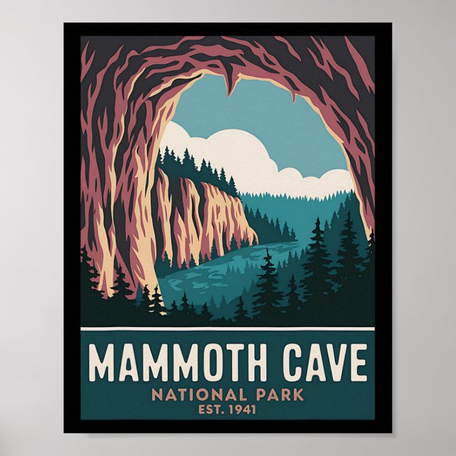 Poster Parque Nacional da Caverna Mamute Acampamento Vint (Frente)
