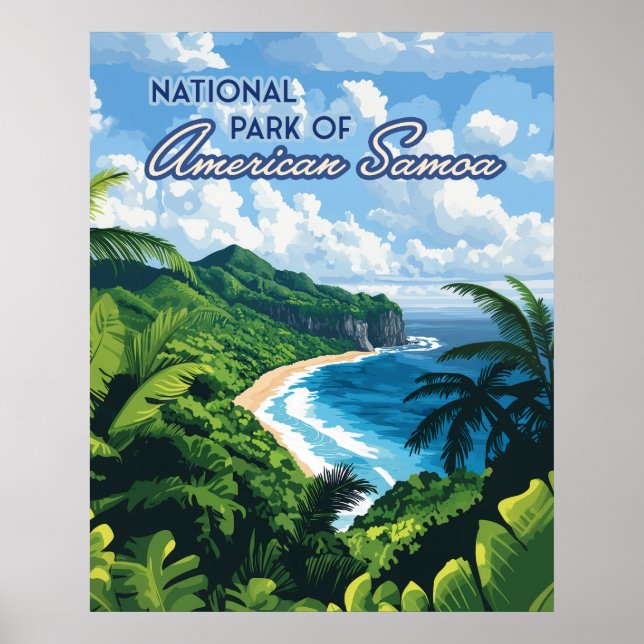 Poster Parque Nacional da Floresta Tropical de Samoa Amer (Frente)