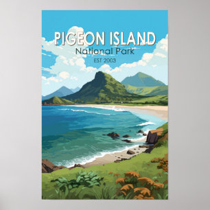 Poster Parque Nacional da Ilha dos Pombos Arte de Viagem