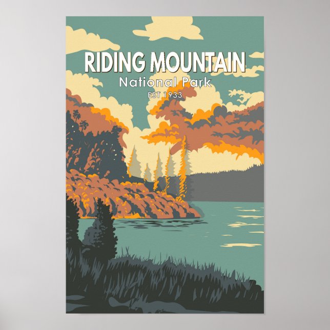 Poster Parque Nacional da Montanha em Viagem no Canadá (Frente)