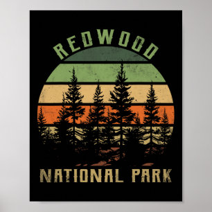 Poster Parque Nacional Da Sequoia Retro Vintage Para Cria