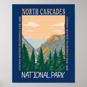 Poster Parque Nacional das Cascades do Norte, Vintage, fo
