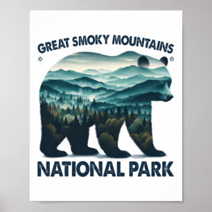 Poster Parque Nacional das Grandes Montanhas Fumosas Urso