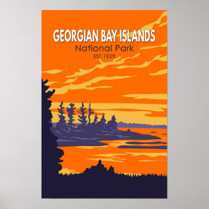 Poster Parque Nacional das Ilhas da Baía Georgiana Canadá
