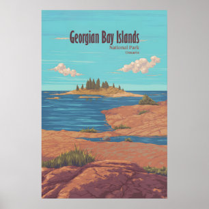 Poster Parque Nacional das Ilhas da Baía Georgiana Ontári
