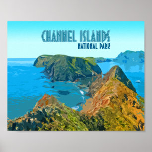 Poster Parque Nacional das Ilhas do Canal California Vint