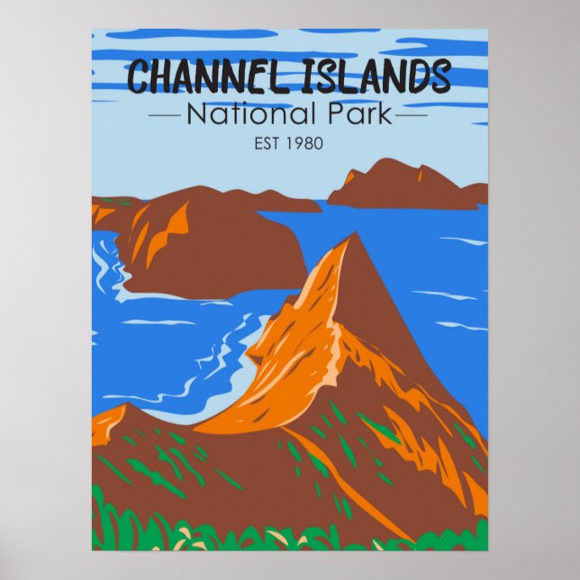 Poster Parque Nacional das Ilhas do Canal California Vint (Frente)