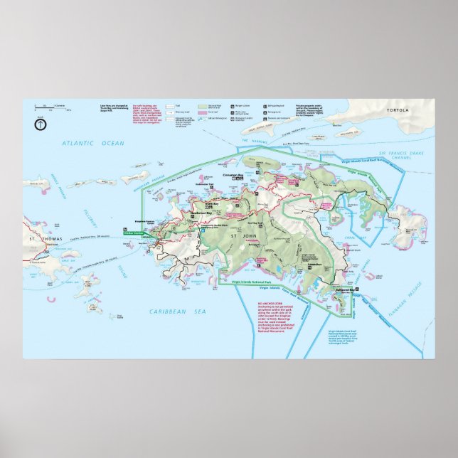 Poster Parque Nacional das Ilhas Virgens (Frente)