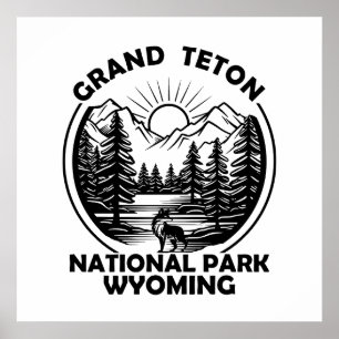 Poster Parque Nacional das Montanhas Grand Teton Wyoming