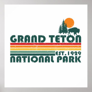 Poster Parque Nacional das Montanhas Grand Teton Wyoming