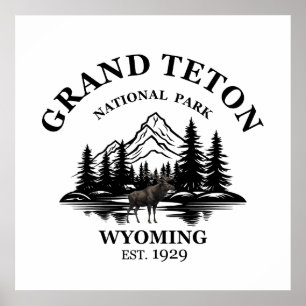 Poster Parque Nacional das Montanhas Grand Teton Wyoming