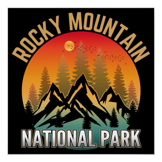 Póster Parque Nacional das Montanhas Rochosas (Frente)