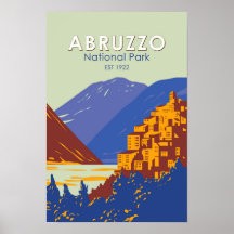 Parque Nacional de Abruzzo Itália Viagem Arte Vint