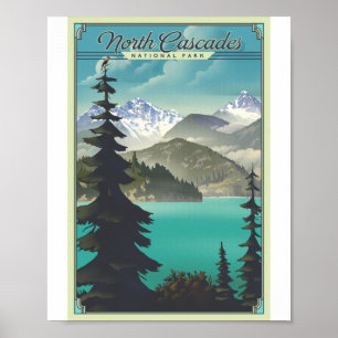 Poster Parque Nacional de Cascades do Norte Trabalho de a