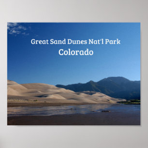 Póster Parque Nacional de excelente Sand Dunes, CO