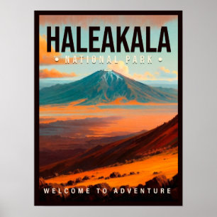 Poster Parque Nacional de Haleakala Maui Hawaii Vintage