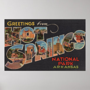 Poster Parque nacional de Hot Springs, Arkansas (azul)