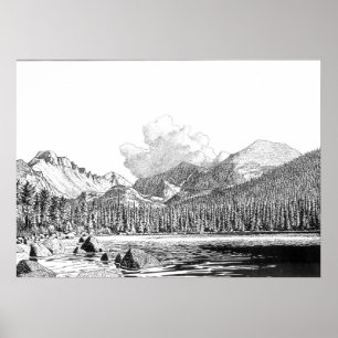 Póster Parque nacional de montanha rochosa
