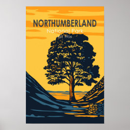 Poster Parque Nacional de Northumberland Inglaterra Vinta