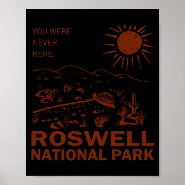 Poster Parque Nacional de Roswell Discos Voadores de UFO  (Frente)